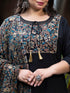 Women Plus Size Black Pure Cotton Kurta Set With Dupatta
